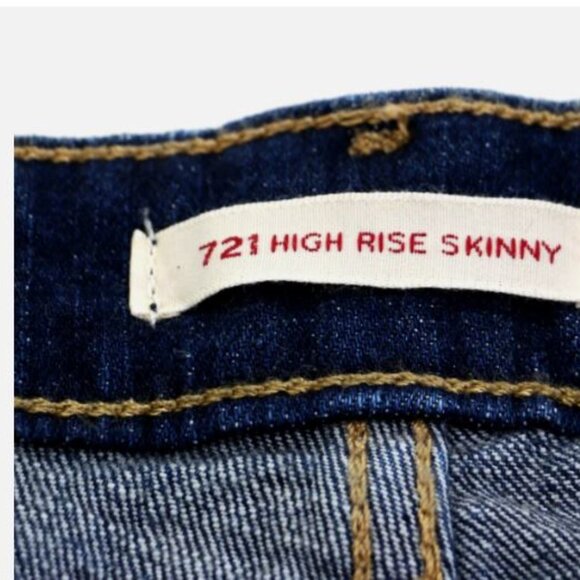 Levi's 721 Size W27 L32 High Rise Skinny Japanese Selvedge Denim Women's Jeans - Picture 13 of 15